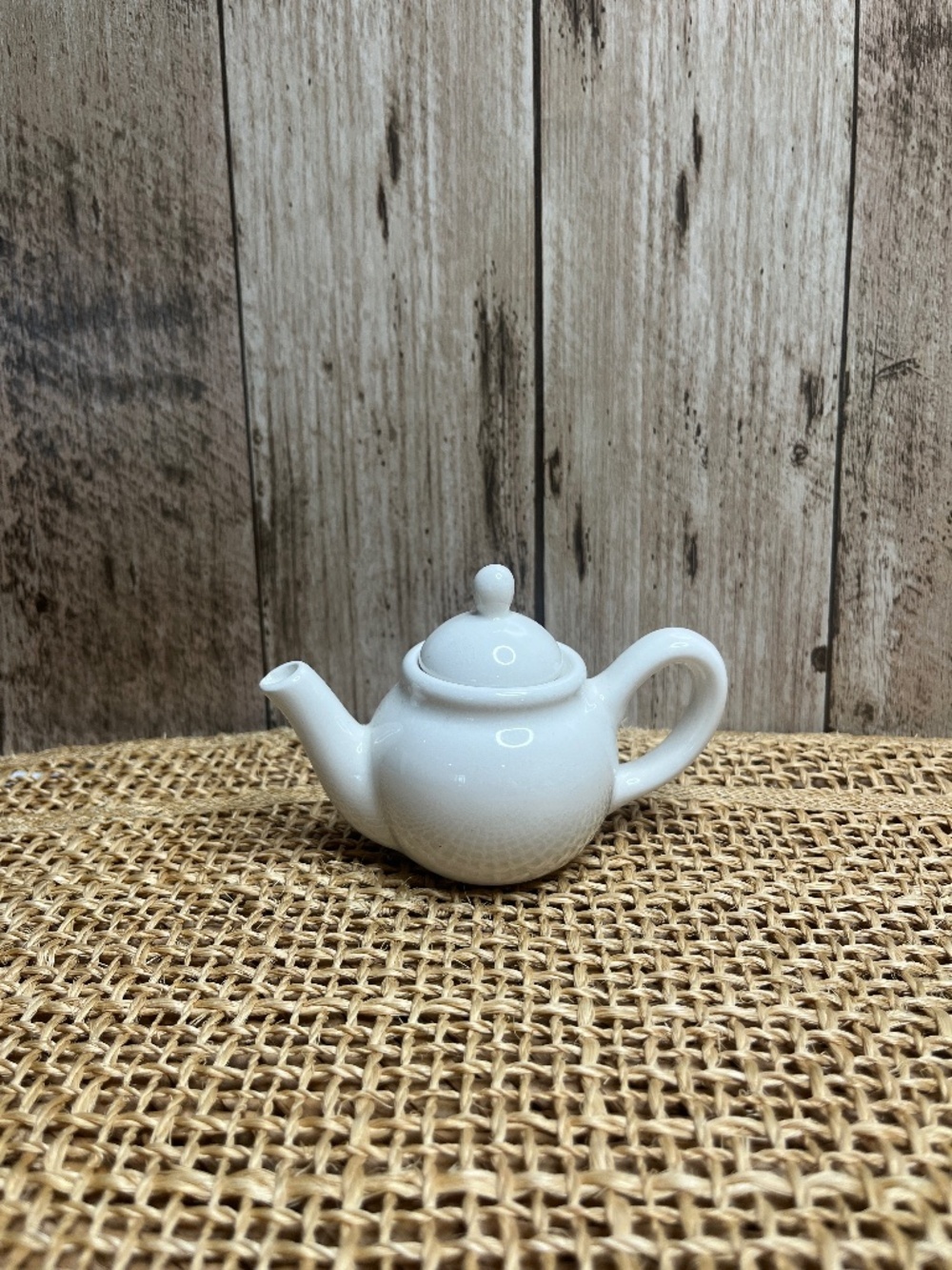 Mini White Ceramic Teapot Decorative Small Teapot Collectible 3”